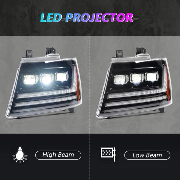 LED Headlights Assembly for Chevrolet Avalanche Tahoe for Suburban 2007-2014