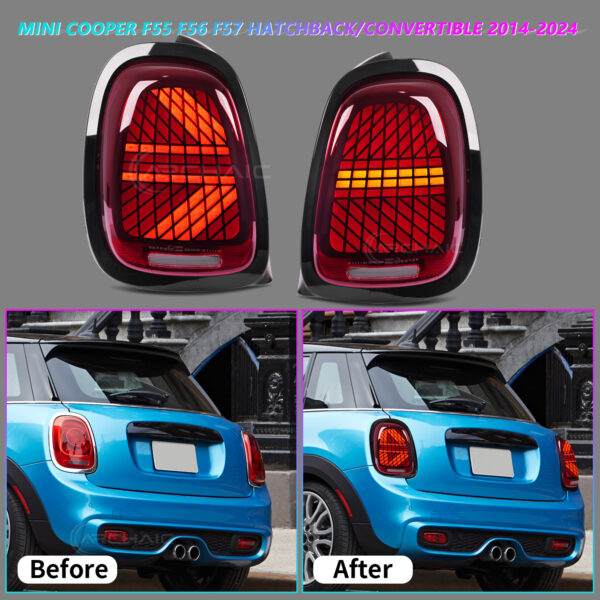 DY-F56-2520A-R (4) 3 Modes Tail Lights for 3rd Gen Mini Cooper F55/F56/F57 2014-2024