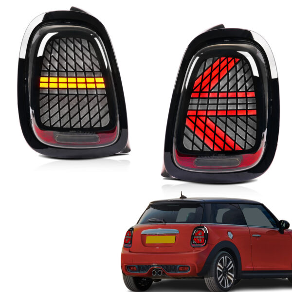 DY-F56-2520A-S1 (12) 3 Modes LED Taillights for Mini Cooper 3rd Gen F55/F56/F57 Hatchback Convertible 2014-2024 for Rear Lamp Retrofit DOT/E-mark Certified