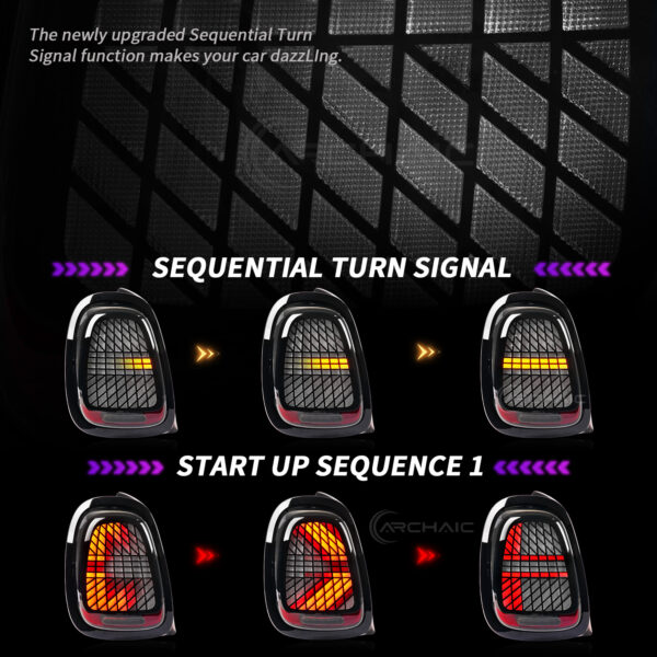 DY-F56-2520A-S1 (3) 3 Modes LED Taillights for Mini Cooper 3rd Gen F55/F56/F57 Hatchback Convertible 2014-2024 for Rear Lamp Retrofit DOT/E-mark Certified