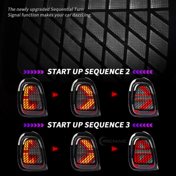 DY-F56-2520A-S1 (4) 3 Modes LED Taillights for Mini Cooper 3rd Gen F55/F56/F57 Hatchback Convertible 2014-2024 for Rear Lamp Retrofit DOT/E-mark Certified