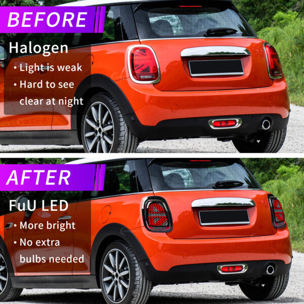 DY-F56-2520A-S1 (7) 3 Modes LED Taillights for Mini Cooper 3rd Gen F55/F56/F57 Hatchback Convertible 2014-2024 for Rear Lamp Retrofit DOT/E-mark Certified