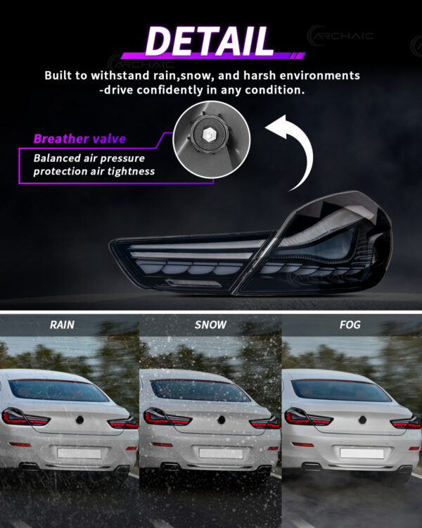 Archaic Auto Red LED Tail Light for BMW 6 Series F06 F12 F13 2011-2018 640i/640d/650i/M6 Plug+Play Factory Design Back Lights