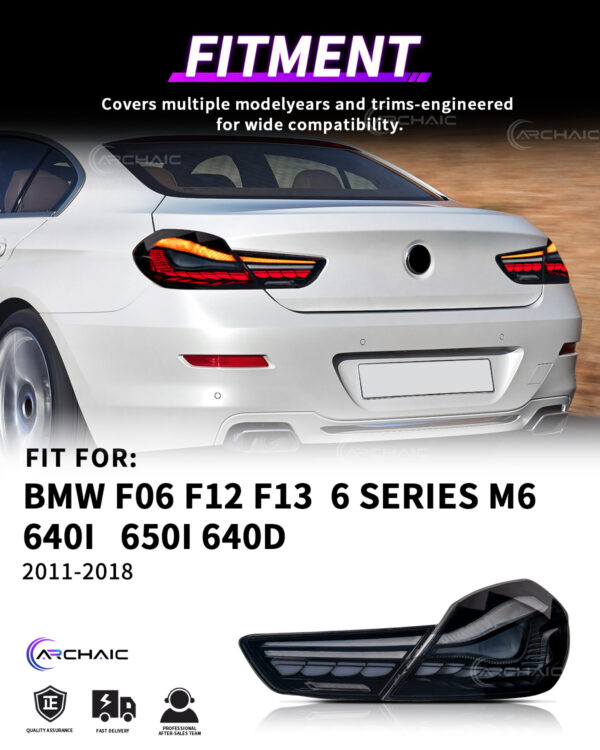Archaic Auto Red LED Tail Light for BMW 6 Series F06 F12 F13 2011-2018 640i/640d/650i/M6 Plug+Play Factory Design Back Lights