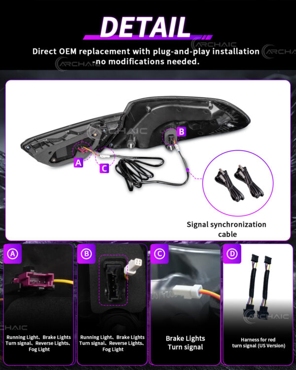 Archaic Auto Red LED Tail Light for BMW 6 Series F06 F12 F13 2011-2018 640i/640d/650i/M6 Plug+Play Factory Design Back Lights