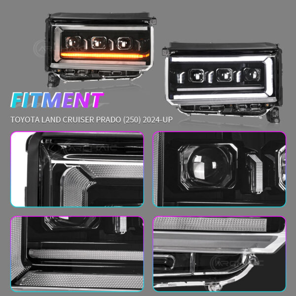 LED Headlight for Toyota Land Cruiser Prado LC250 VX J250 2024 2025 2026